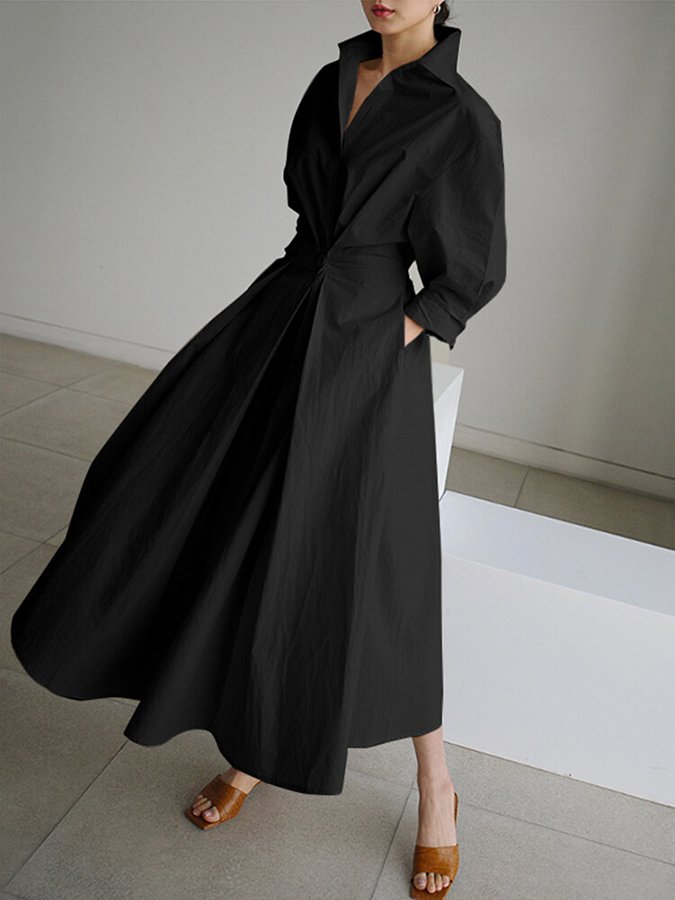 Mathilda | Women's Maxi Button-Front Shirt Dress
