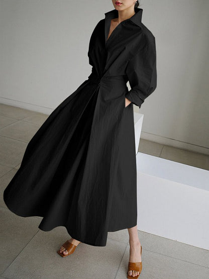 Mathilda | Women's Maxi Button-Front Shirt Dress