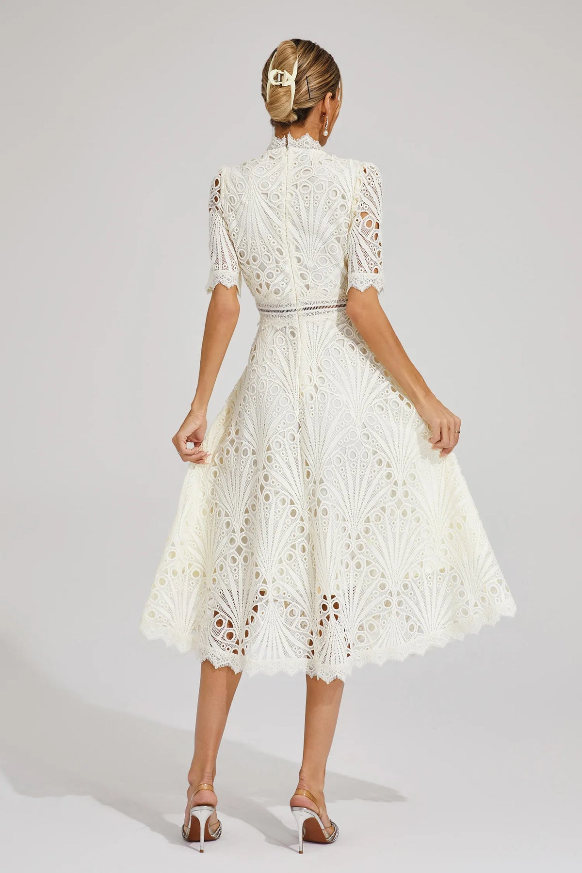 Nola | Women's Casual Lace Pattern Midi Dress