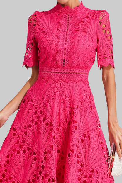 Nola | Women's Casual Lace Pattern Midi Dress