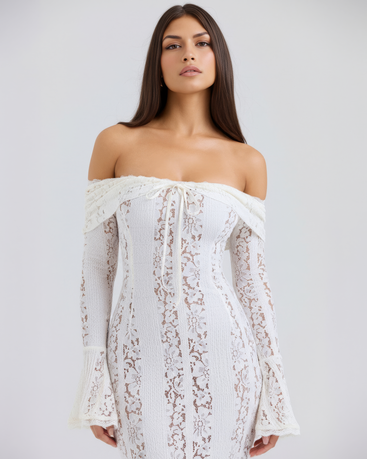 Emily | Women's Off-Shoulder Floral Lace Maxi Dress