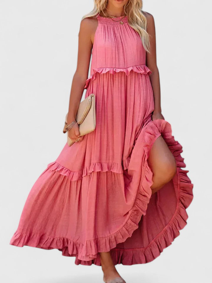 Anise | Women's Elegant Draped Tiered Maxi Dress