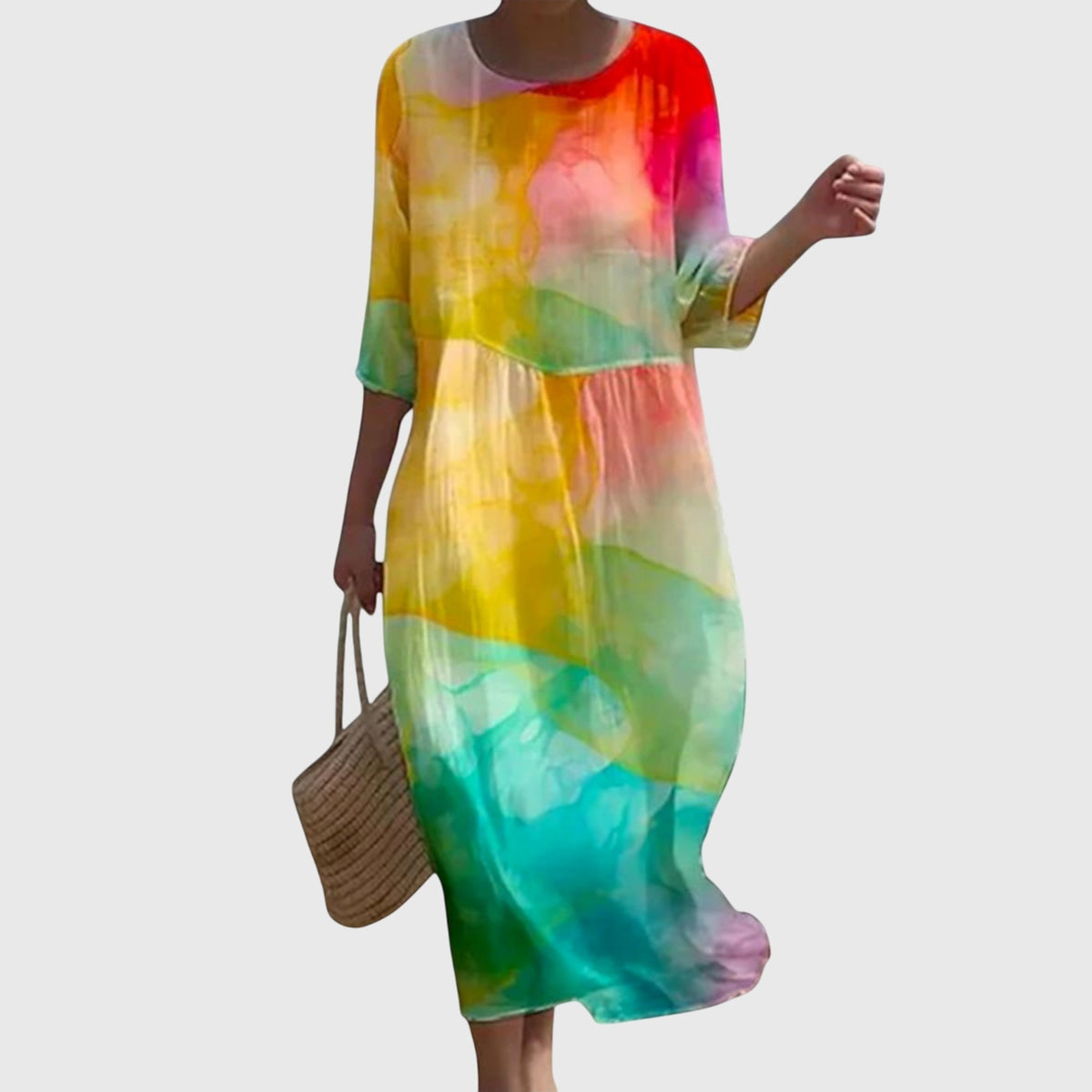 Elara | Women's Elegant Floral Summer Dress with Sleeves