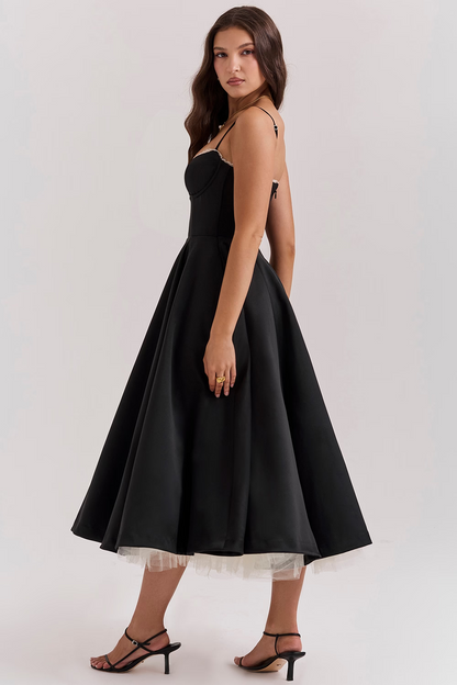Denise | Women’s Summer Spaghetti-Strap Wedding Guest Midi Dress