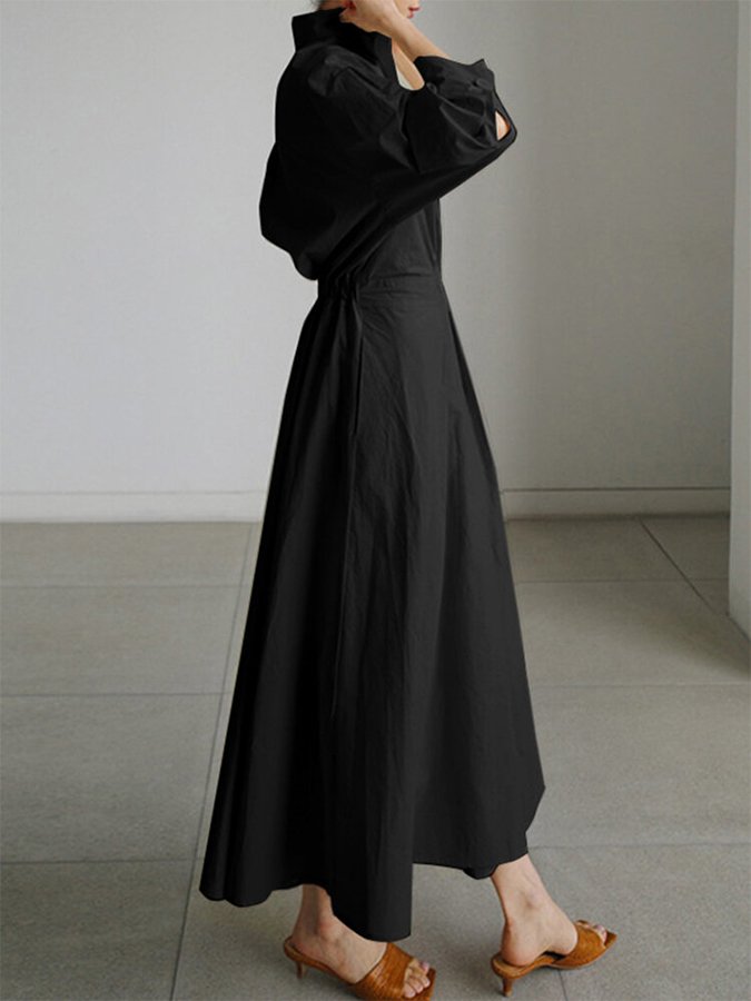Mathilda | Women's Maxi Button-Front Shirt Dress