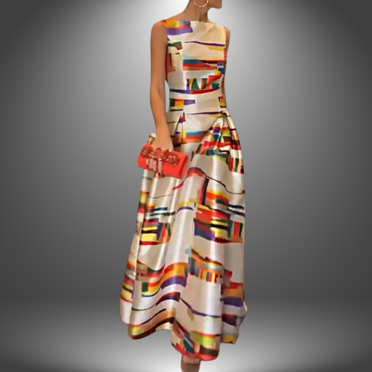 Amy | Women's Geometric Maxi Wedding Guest Dress