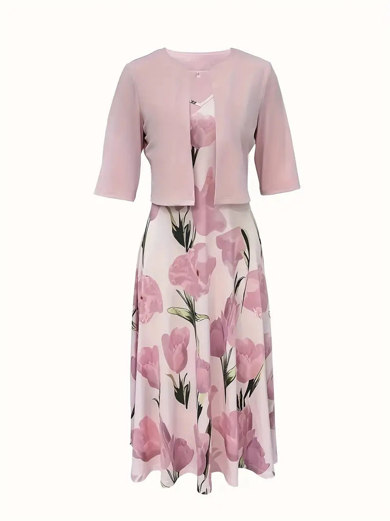 Paige | Women’s Elegant Floral Print V-Neck Maxi Dress Set