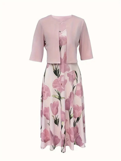 Paige | Women’s Elegant Floral Print V-Neck Maxi Dress Set
