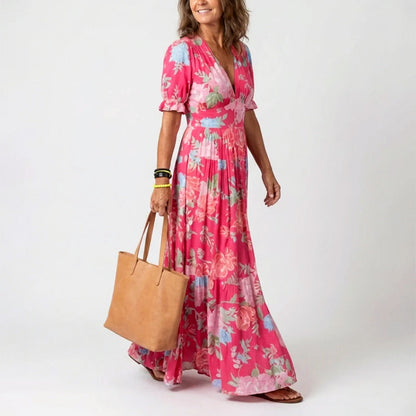Zoey | Women's Summer Floral V-Neck Long Dress