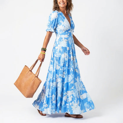 Zoey | Women's Summer Floral V-Neck Long Dress