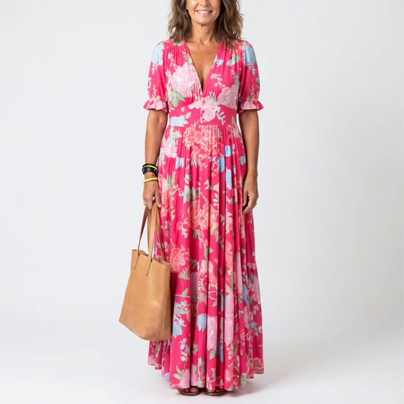 Zoey | Women's Summer Floral V-Neck Long Dress