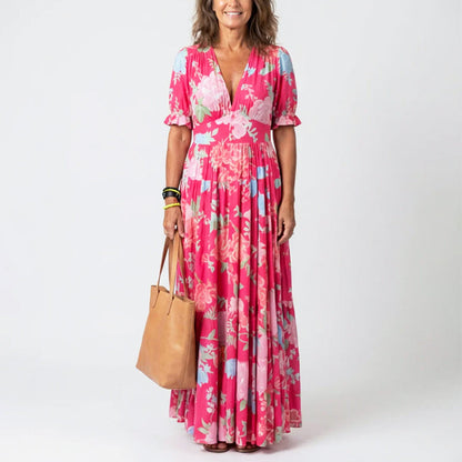 Zoey | Women's Summer Floral V-Neck Long Dress