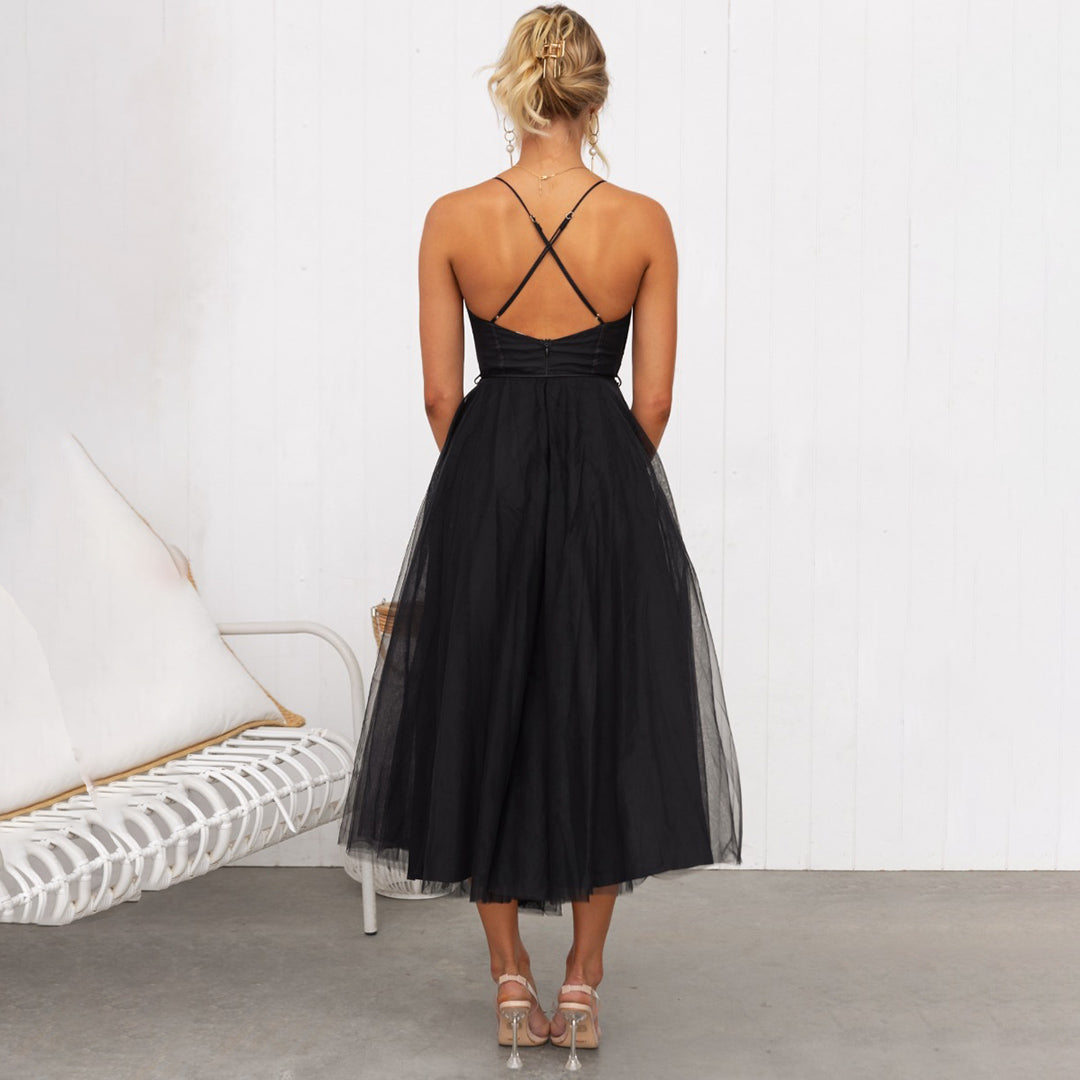 Palmer | Women's Elegant Spaghetti Strap A-line Dress