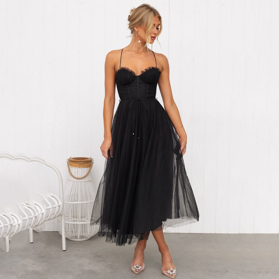 Palmer | Women's Elegant Spaghetti Strap A-line Dress