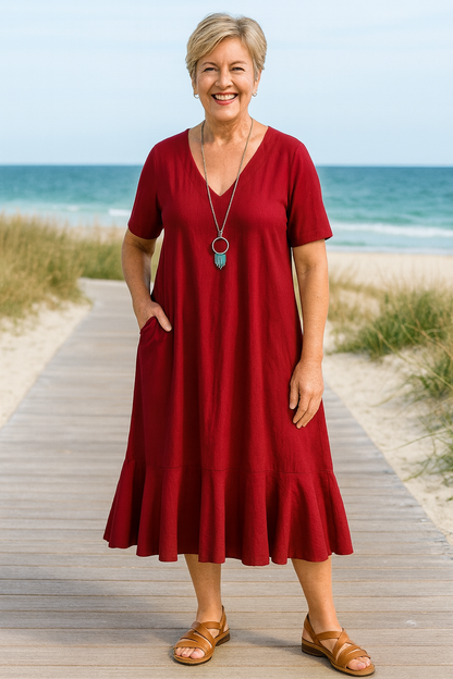 Marina | Women's Summer Boho Midi Dress