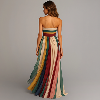 Evie | Women’s Elegant Colorful Pleated Maxi Dress