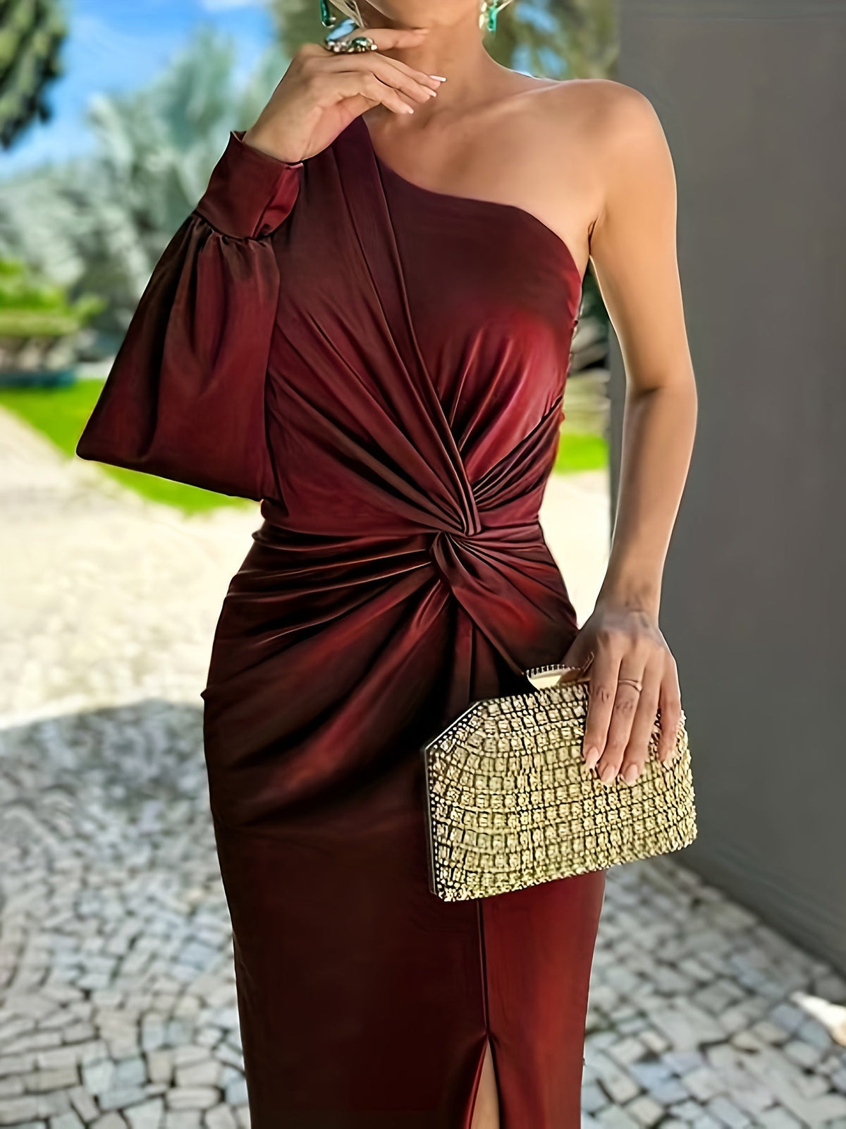 Elena | Women's Elegant One-Shoulder Wedding Guest Dress