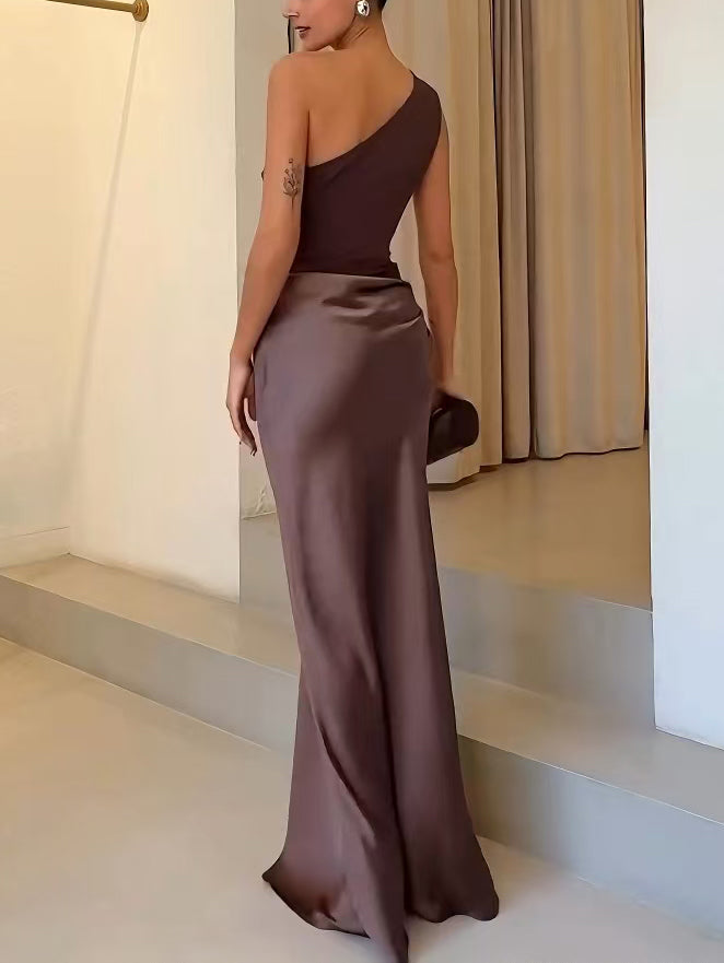 Anita | Women's Satin Wedding Guest Maxi Dress