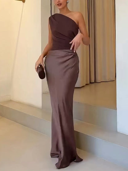 Anita | Women's Satin Wedding Guest Maxi Dress