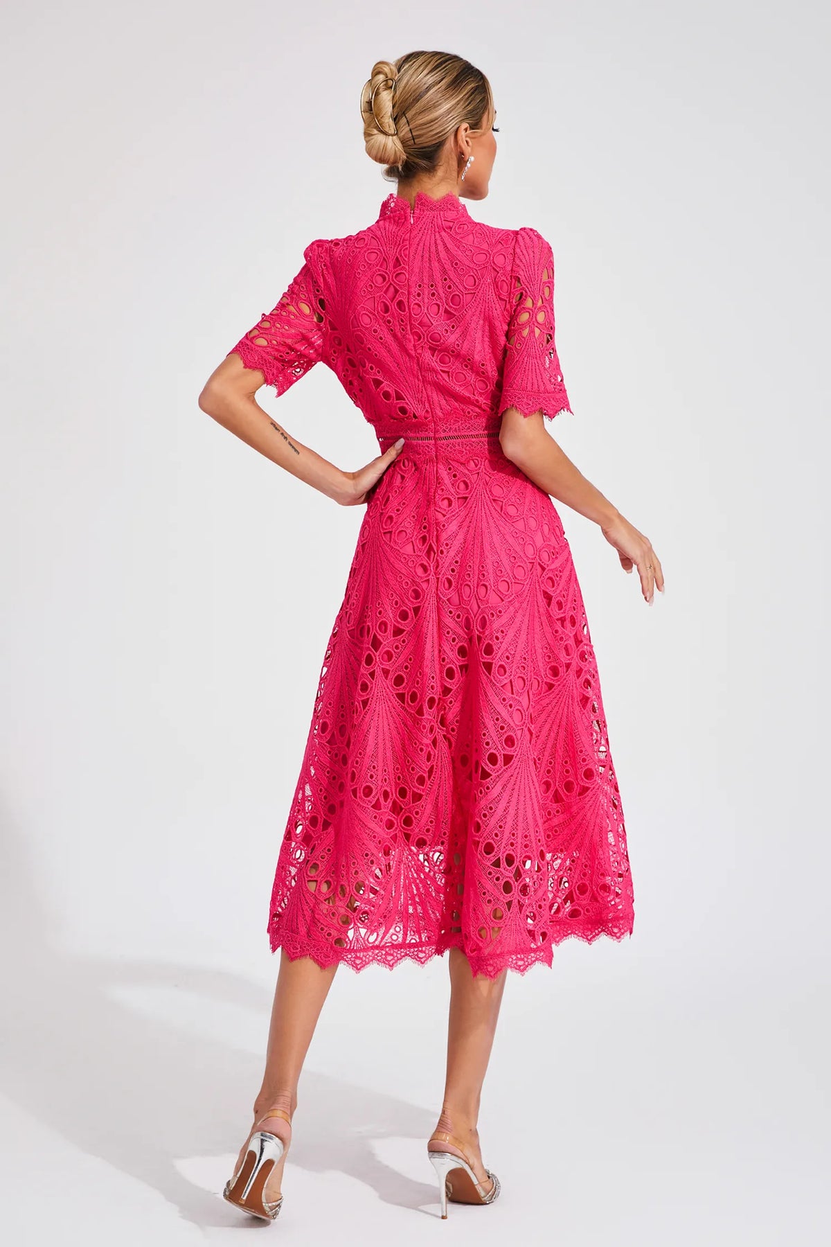 Nola | Women's Casual Lace Pattern Midi Dress