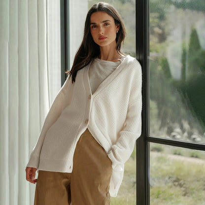 Violet | Women’s Elegant Ribbed Knit Cardigan