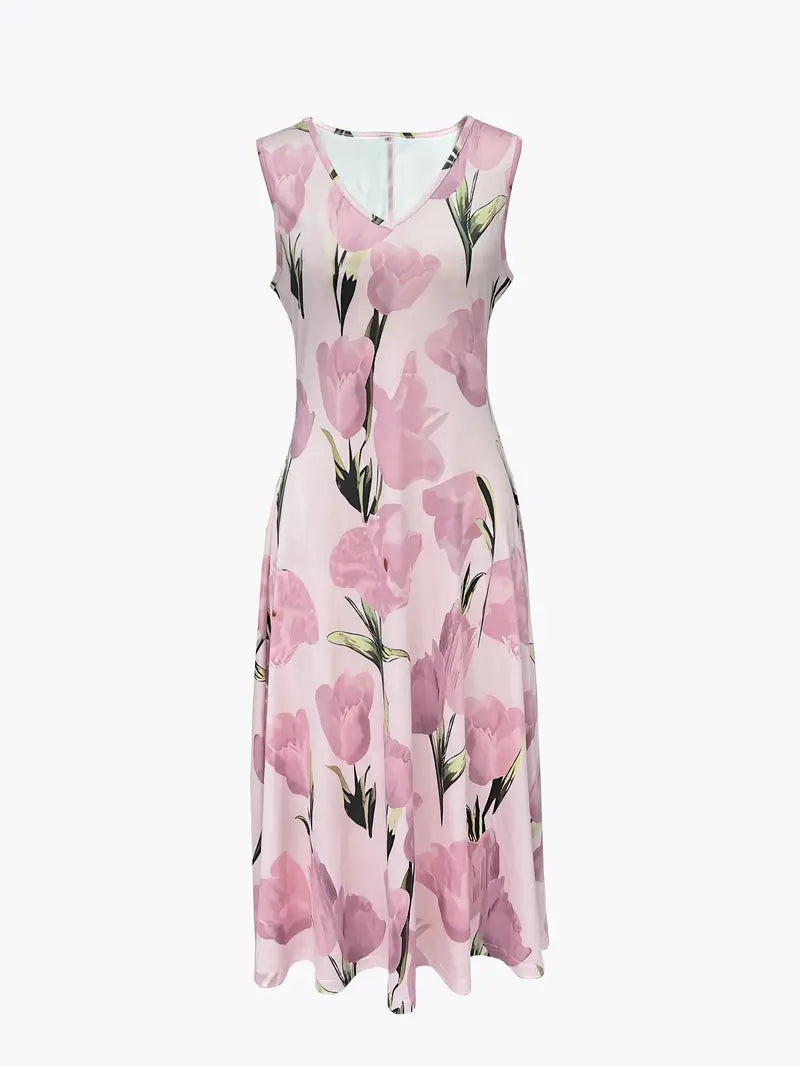 Paige | Women’s Elegant Floral Print V-Neck Maxi Dress Set