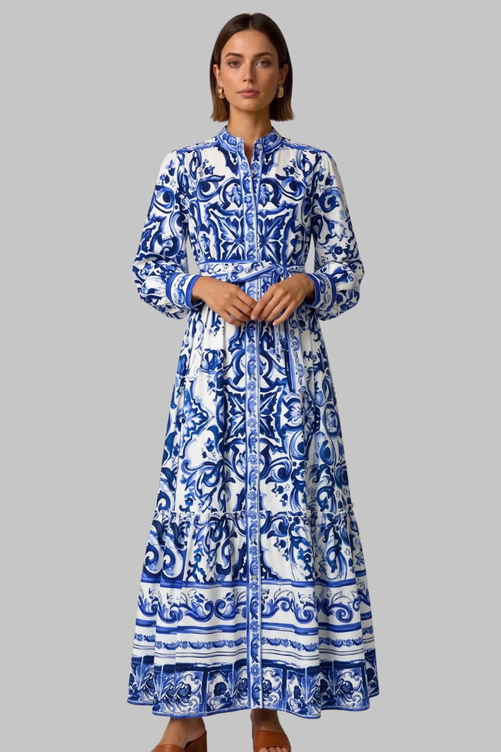 Celeste | Women's Summer Floral Maxi Dress With Puffed Sleeves