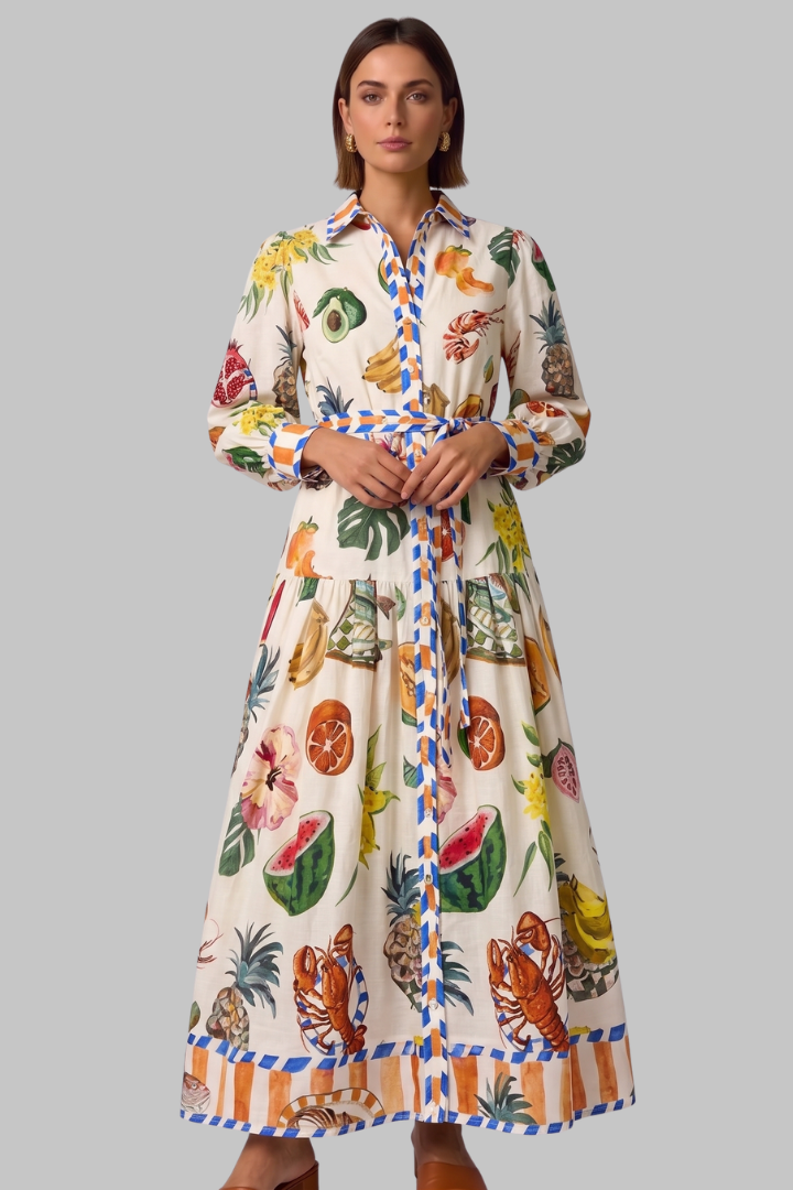 Celeste | Women's Summer Floral Maxi Dress With Puffed Sleeves