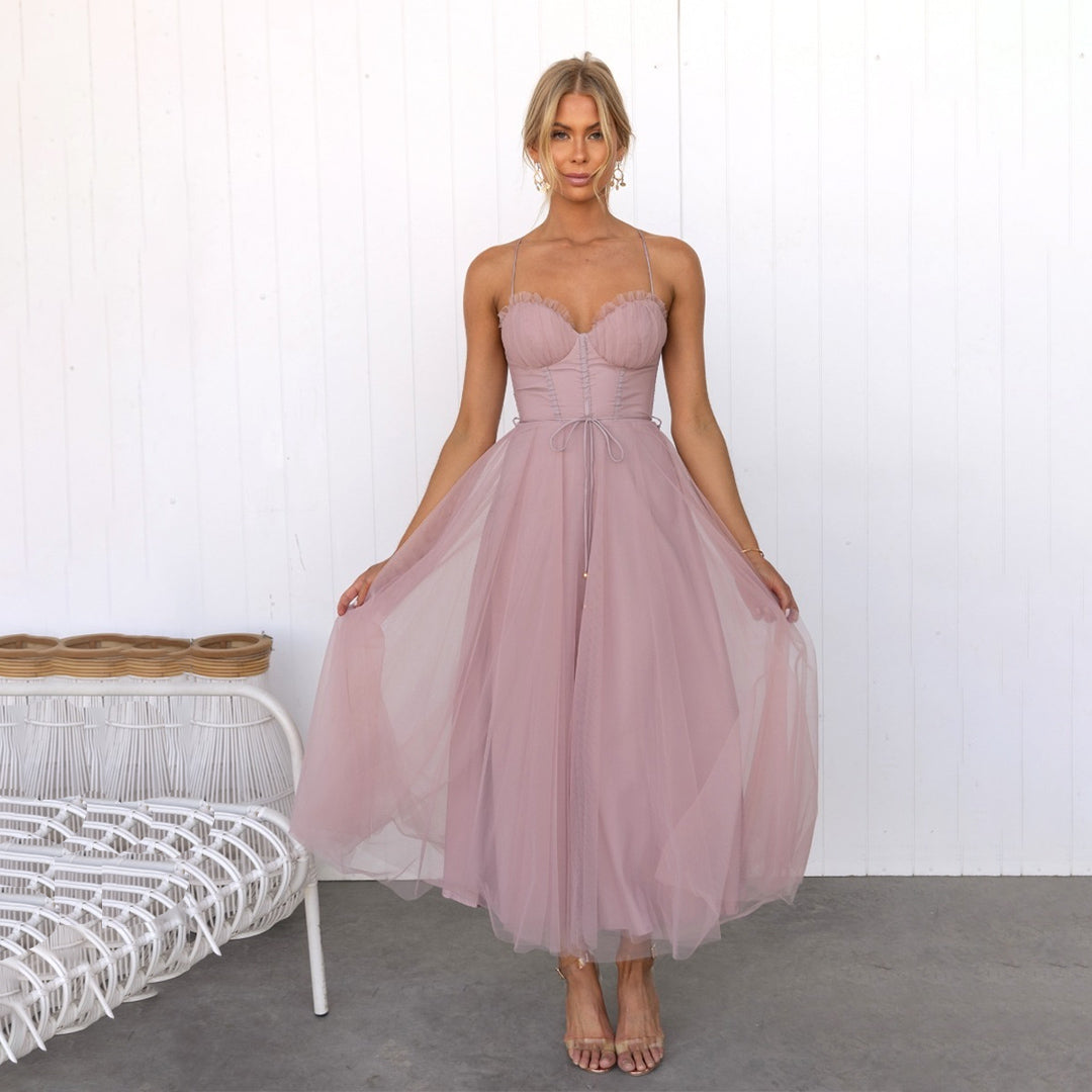 Palmer | Women's Elegant Spaghetti Strap A-line Dress