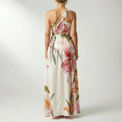 Grace | Women's Evening Halter Neck Printed Dress