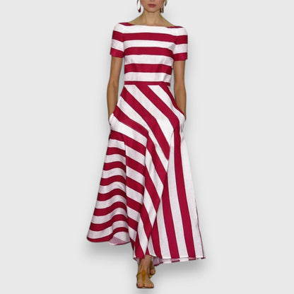 Baylor | Women's Striped Short Sleeve Maxi Dress