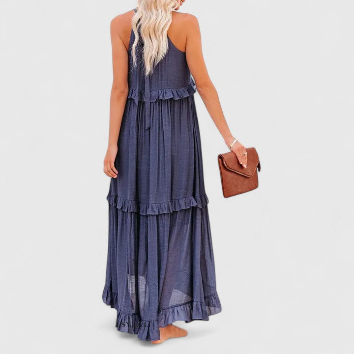 Anise | Women's Elegant Draped Tiered Maxi Dress