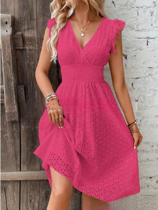 Clara | Women's Elegant A-Line Ruffle Sleeve Dress