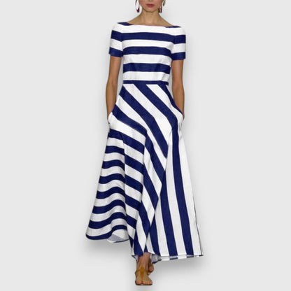 Baylor | Women's Striped Short Sleeve Maxi Dress