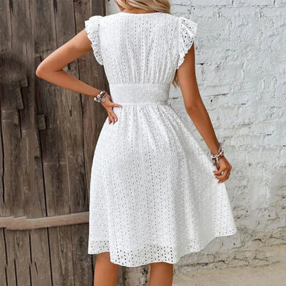 Clara | Women's Elegant A-Line Ruffle Sleeve Dress