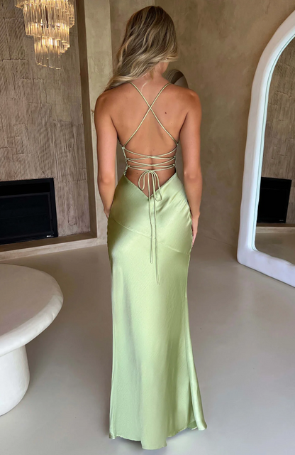 Lilly | Women's Satin Wedding Guest Maxi Dress