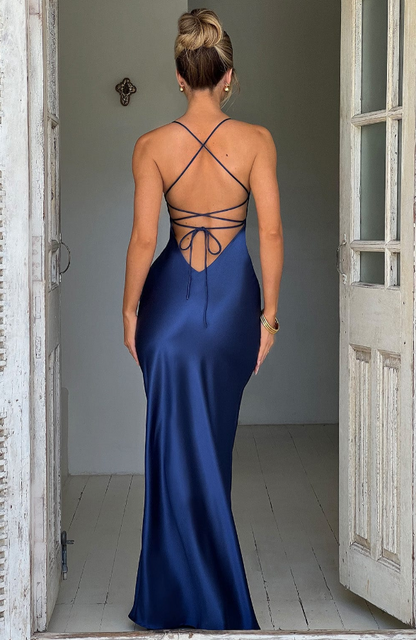 Lilly | Women's Satin Wedding Guest Maxi Dress