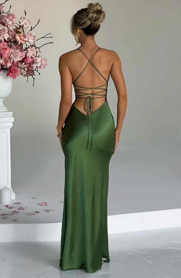 Lilly | Women's Satin Wedding Guest Maxi Dress