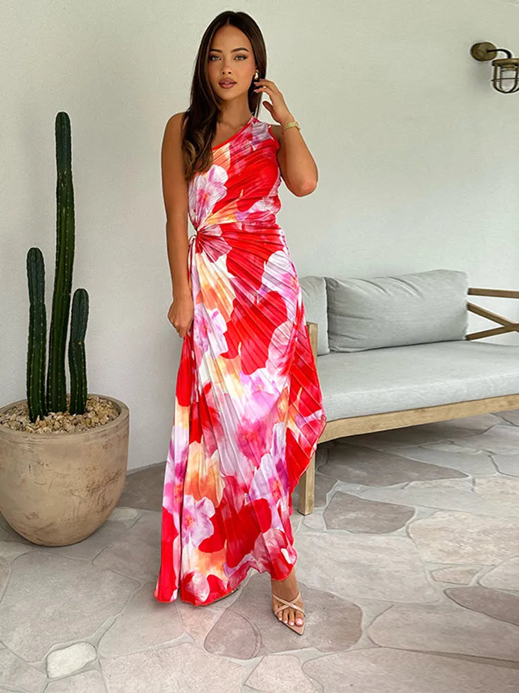 Chechi | Women's Pleated One-shoulder Summer Dress