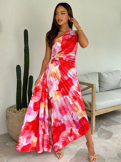 Chechi | Women's Pleated One-shoulder Summer Dress