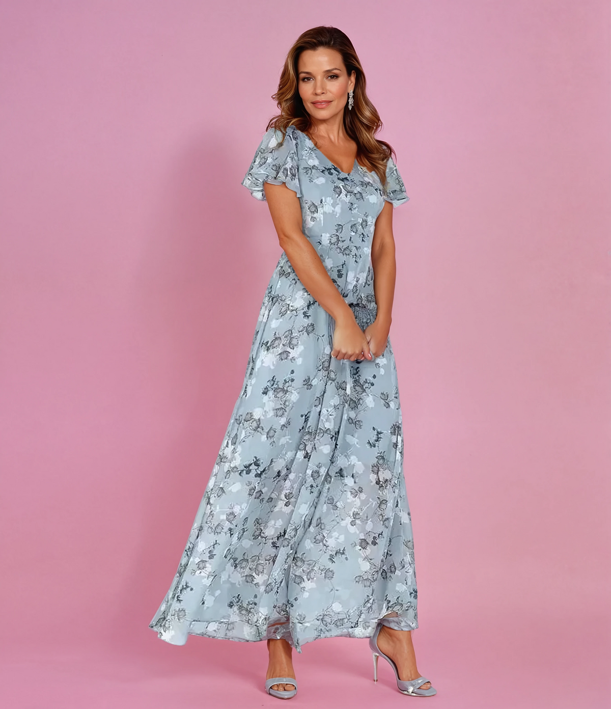 Lily | Women's Summer Floral Dress With Ruffle Sleeves