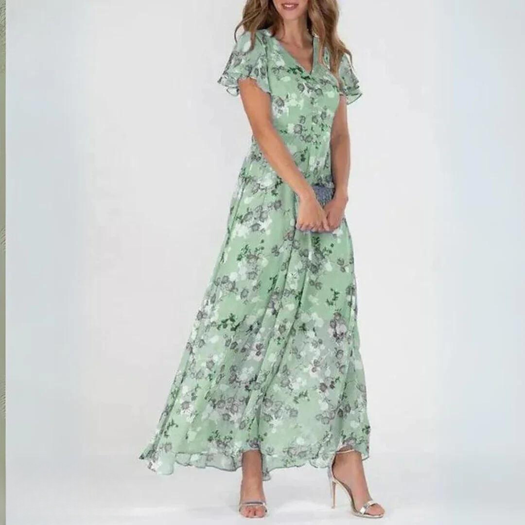 Lily | Women's Summer Floral Dress With Ruffle Sleeves