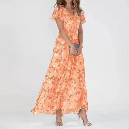 Lily | Women's Summer Floral Dress With Ruffle Sleeves