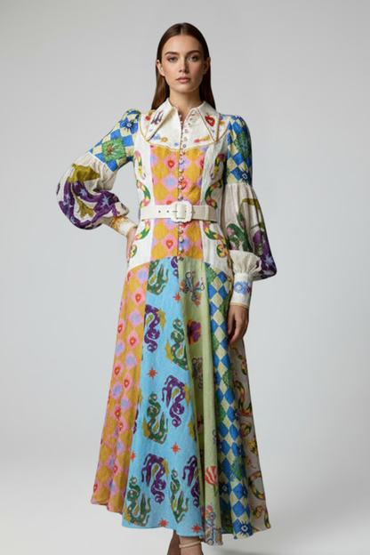 Celeste | Women's Summer Floral Maxi Dress With Puffed Sleeves