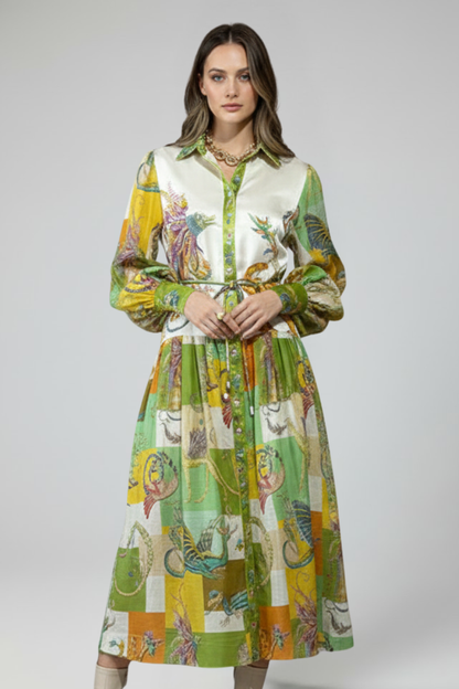 Celeste | Women's Summer Floral Maxi Dress With Puffed Sleeves