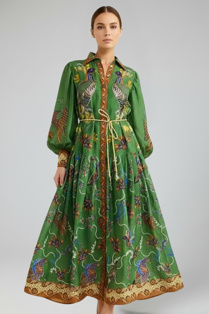 Celeste | Women's Summer Floral Maxi Dress With Puffed Sleeves