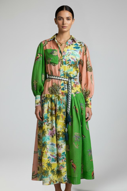Celeste | Women's Summer Floral Maxi Dress With Puffed Sleeves