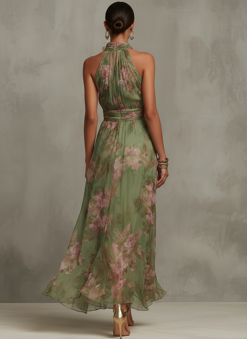 Manuela | Women's Summer Halterneck Floral Dress