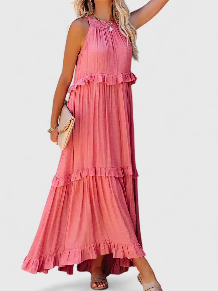 Anise | Women's Elegant Draped Tiered Maxi Dress