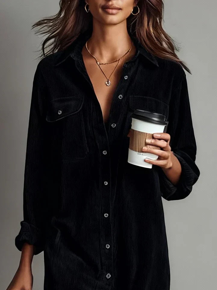 Auden | Women's Classic Button-Up Midi Dress